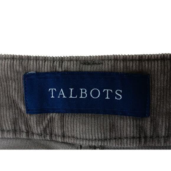 Talbots Gray High Waist Straight Corduroy Dress Pants Size 16 Cotton Blend Zip - Picture 10 of 14